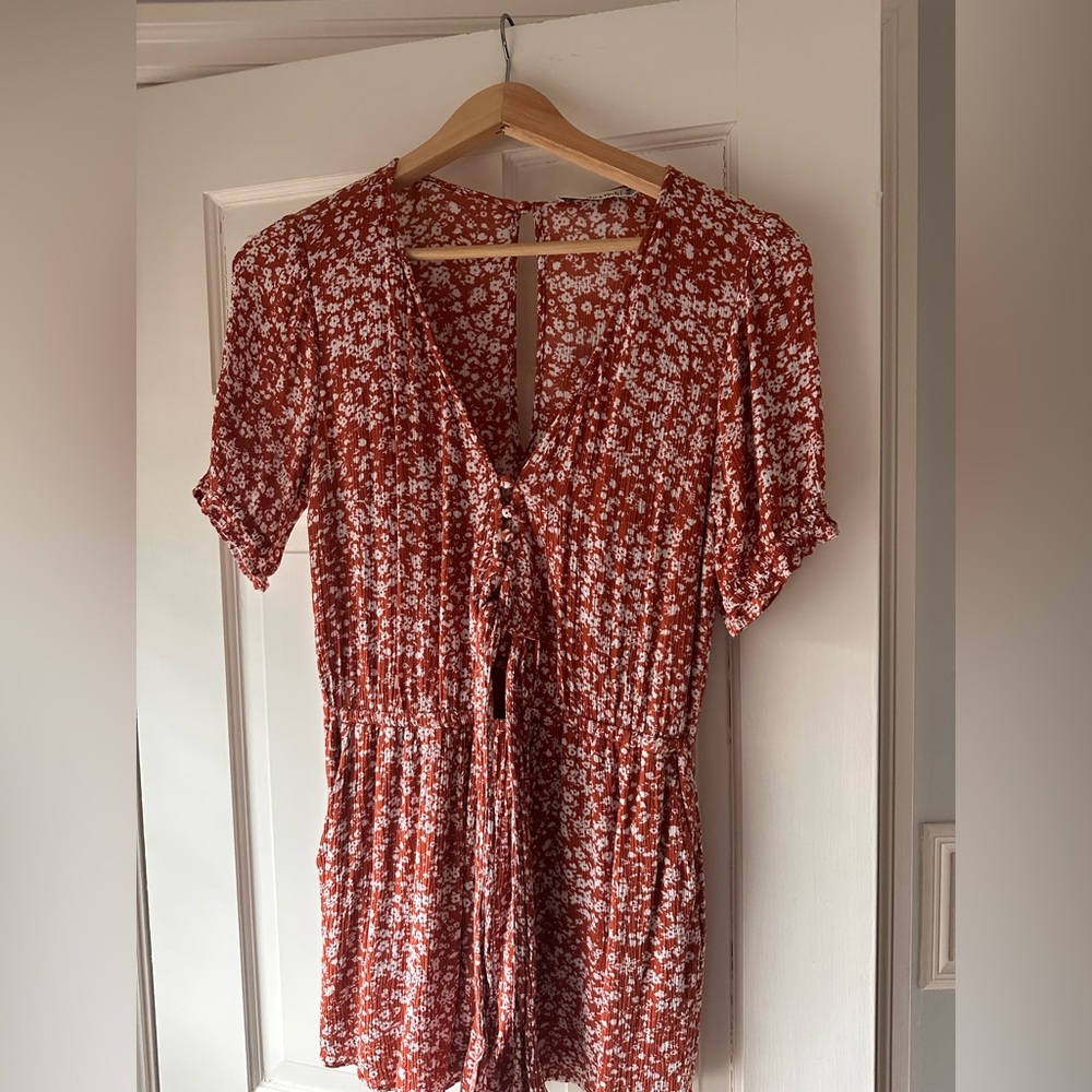 Abercrombie burnt orange floral romper